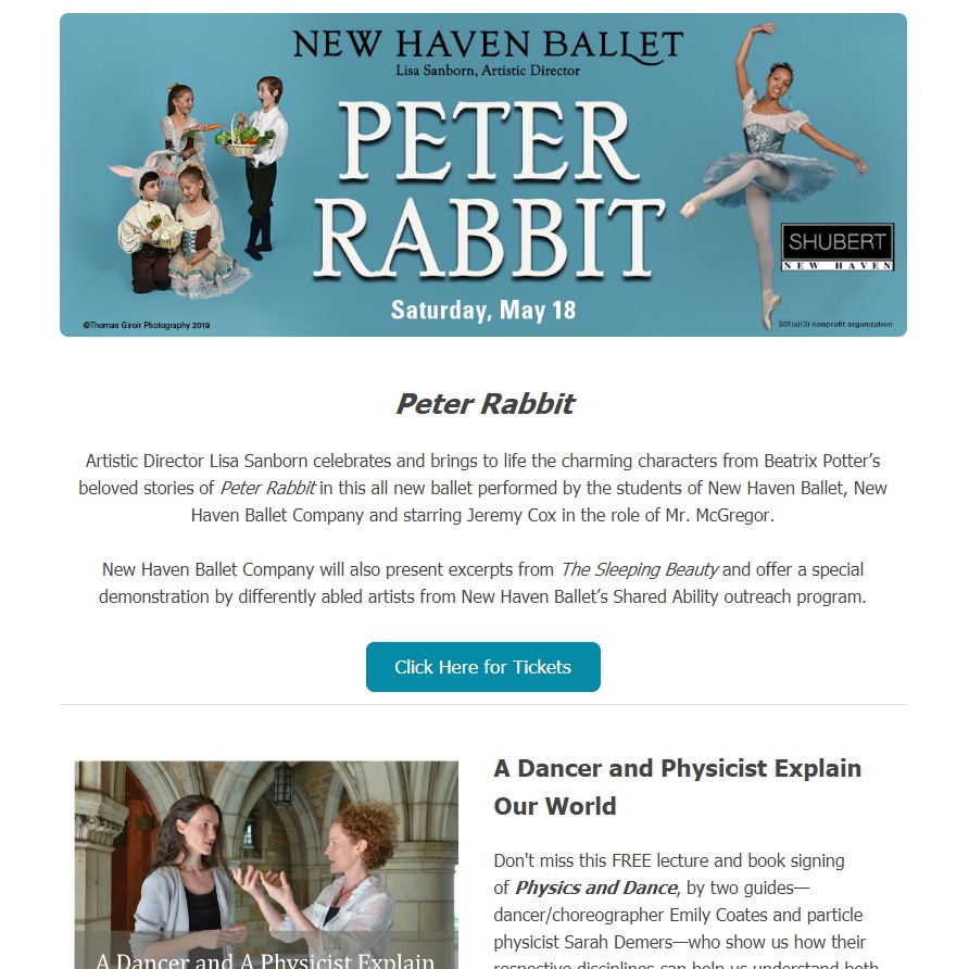 Newsletter Archives - New Haven Ballet
